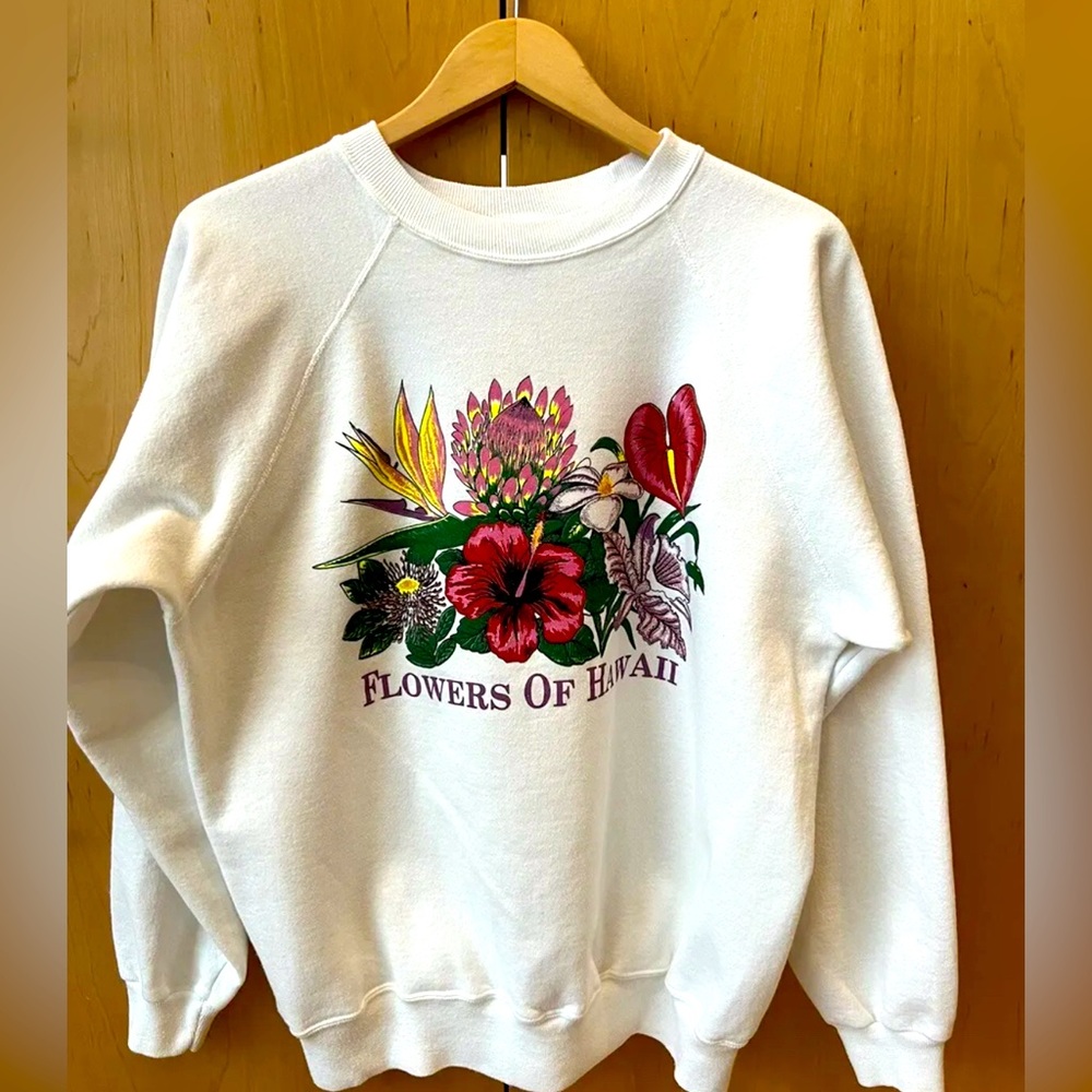 Vintage 90s Flowers of Hawaii Crewneck Sweatshirt Size XL